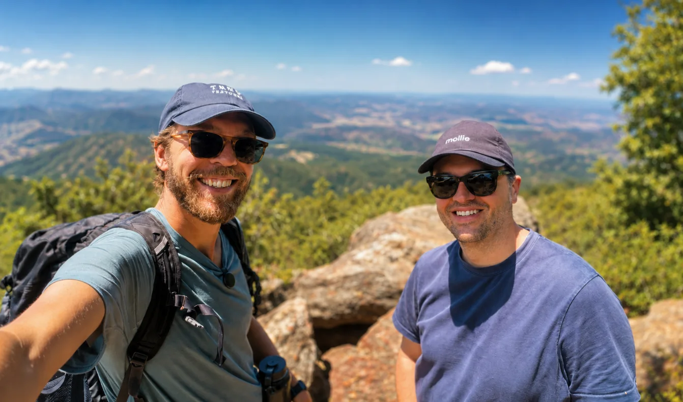 Kieran and Lucas on a sunny Palomar Mountains summit